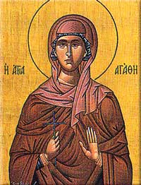 Orthodox icon of Agatha of Sicily.