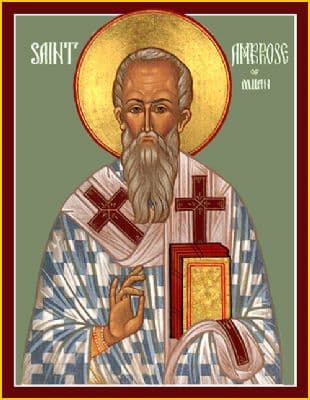 Icon of St. Ambrose of Milan.