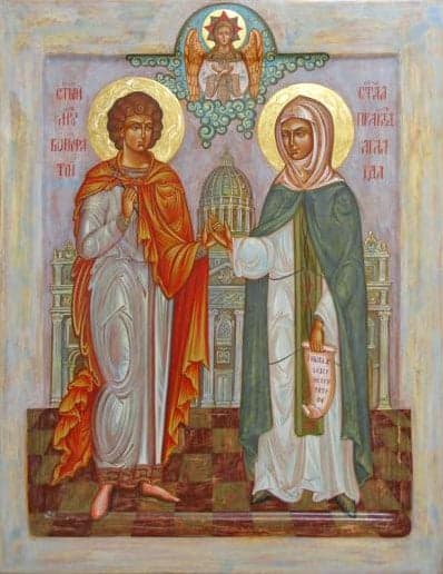 Icon of the Holy Martyr Boniface and Righteous Aglaida.