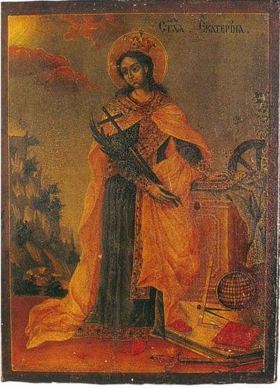 Icon of Saint Catherine the Great-martyr of Alexandria, by Toma Vishanov.