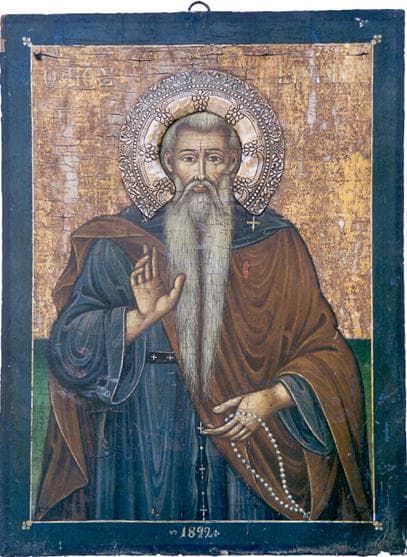 Orthodox icon of Euthymius the Great.