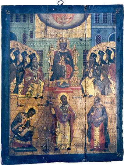Icon of the Sunday of the Holy Fathers of the First Ecumenical Council.