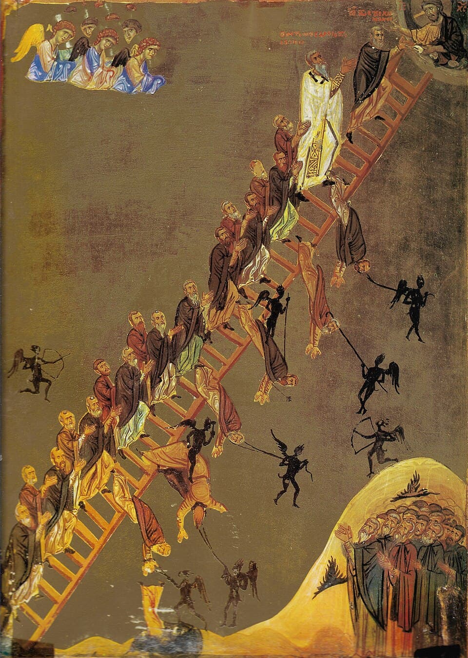 The Ladder of Divine Ascent — a twelfth-century icon from the Monastery of Saint Catherine at Sinai