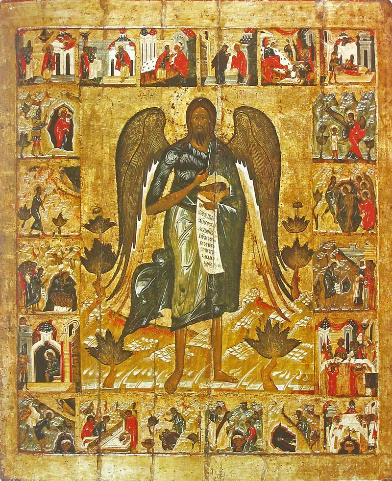 Sixteenth-century Yaroslavl icon of Saint John the Forerunner and Baptist.