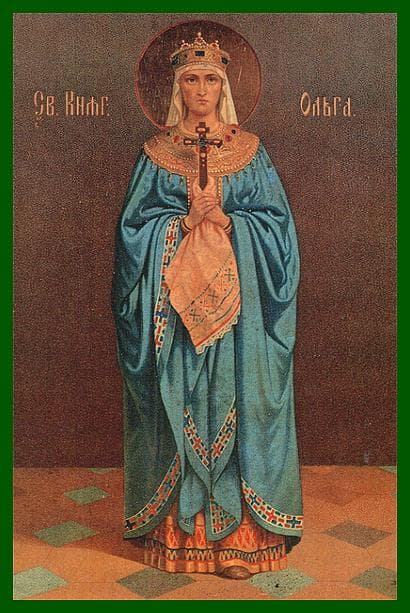 Nineteenth-century icon of Holy Princess Olga of Kiev, Equal-to-the-Apostles.