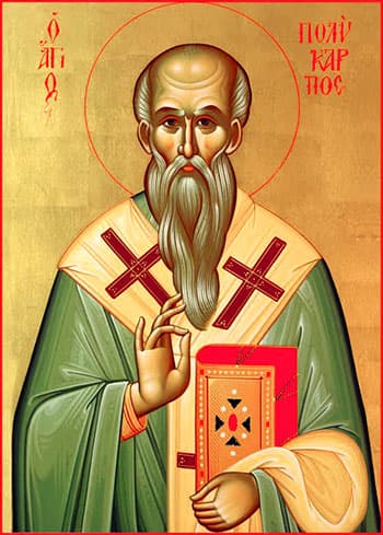 Orthodox icon of Polycarp of Smyrna.