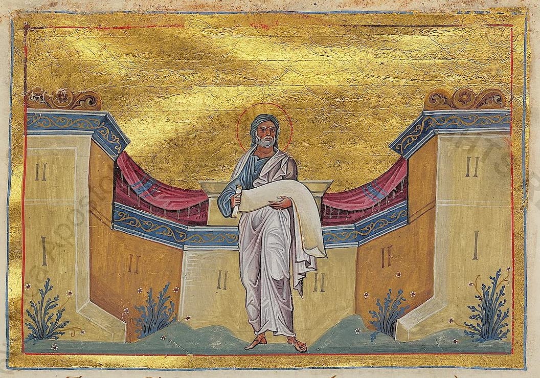 Menologion of Basil II miniature of the Holy Prophet Haggai.