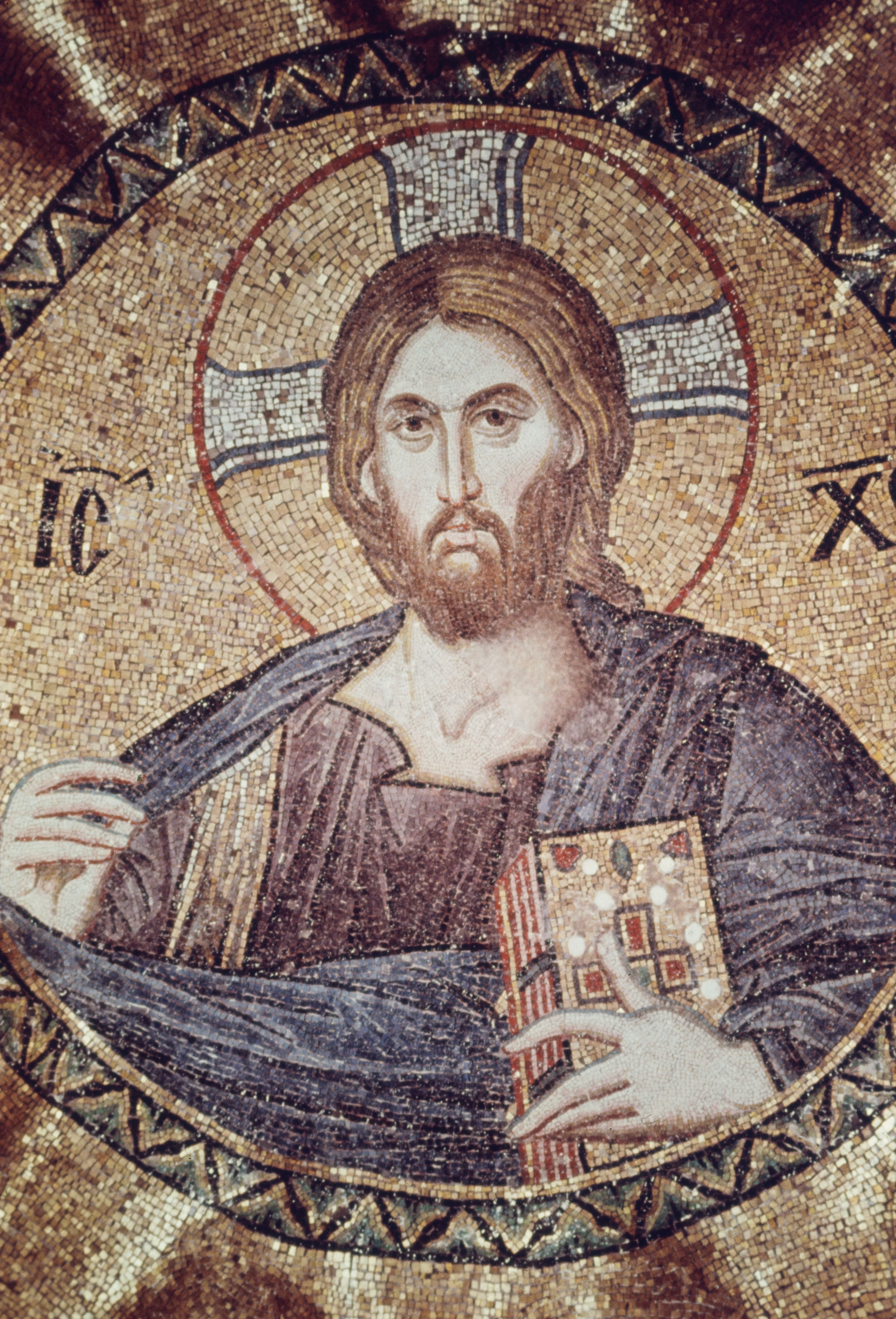 Byzantine mosaic of the Holy Prophet Joel from Fethiye Camii, Istanbul.