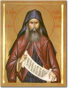 Orthodox icon of Silouan the Athonite.