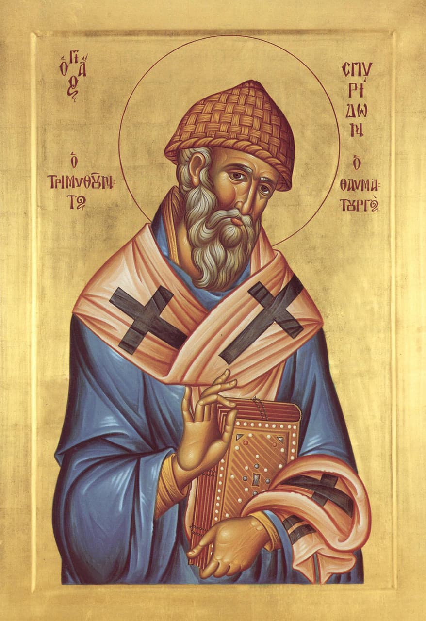 Orthodox icon of Spyridon the Wonderworker.