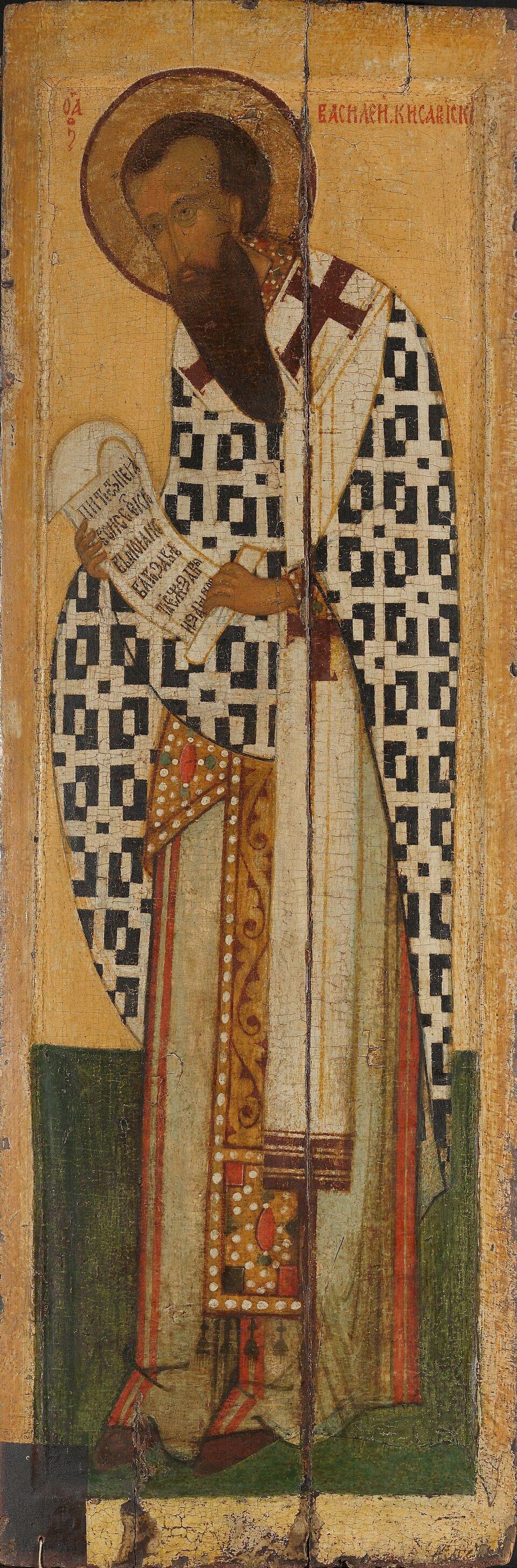 Novgorod-school icon of Saint Basil the Great.