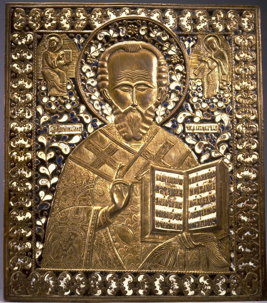 Russian icon of Saint Nicholas the Wonderworker, Archbishop of Myra.