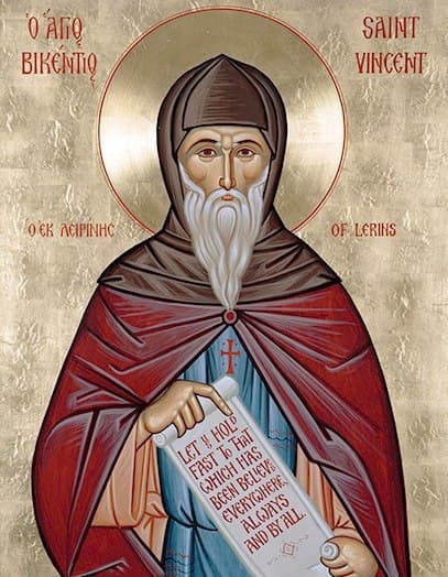 Icon of Saint Vincent of Lérins, the Galician monk and theologian.